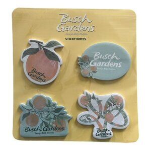 Busch Gardens Sticky Notes – Discontinued Citrus-Themed Memo Pad Set – 4 Designs